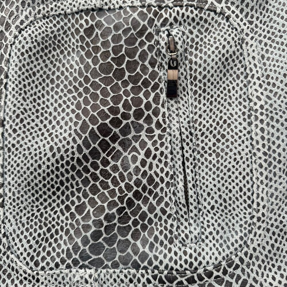 Dialogue Python Print Vegan Leather Jacket Size L… - image 5